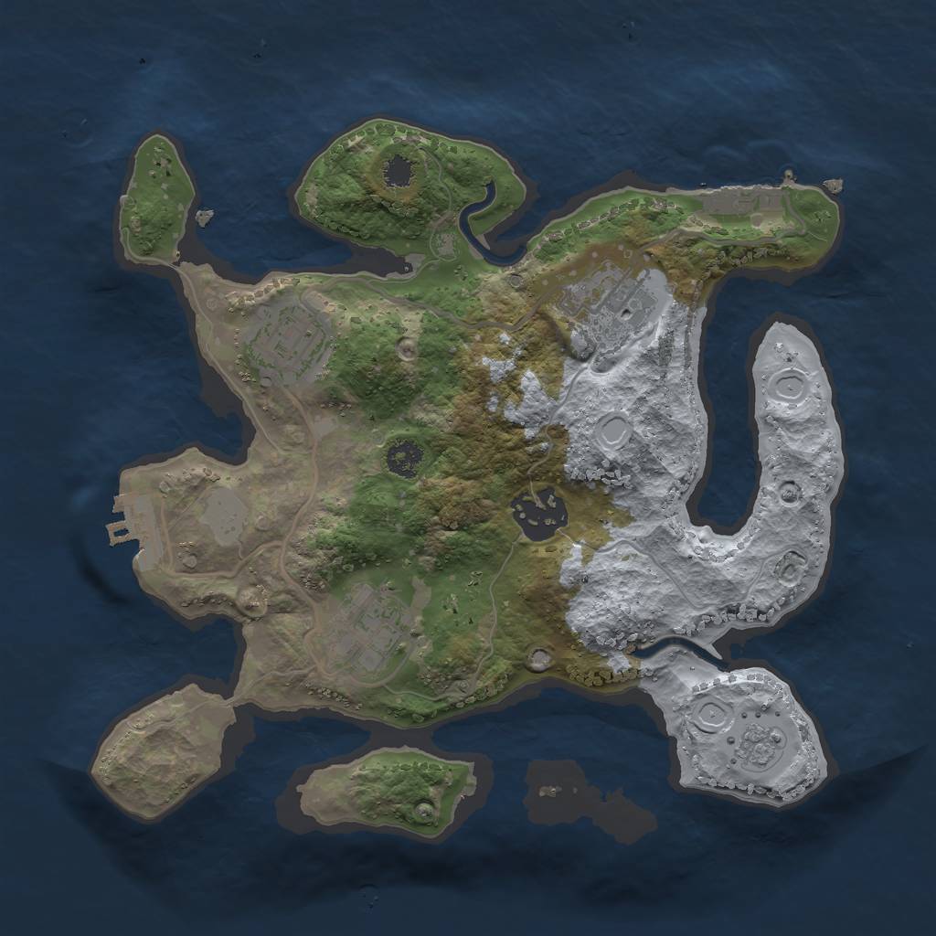 Rust Map: Procedural Map, Size: 2600, Seed: 48778, 10 Monuments