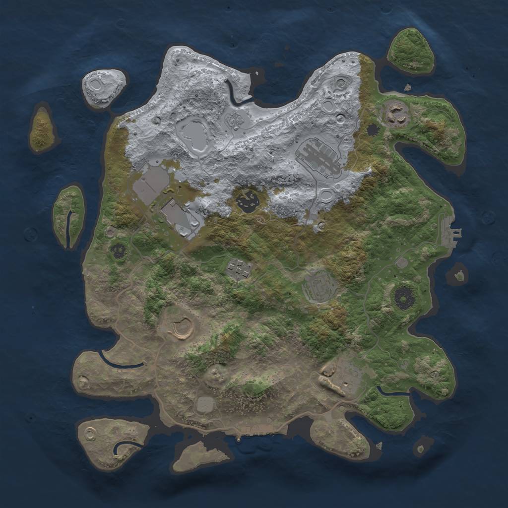 Rust Map: Procedural Map, Size: 3500, Seed: 62740914, 17 Monuments
