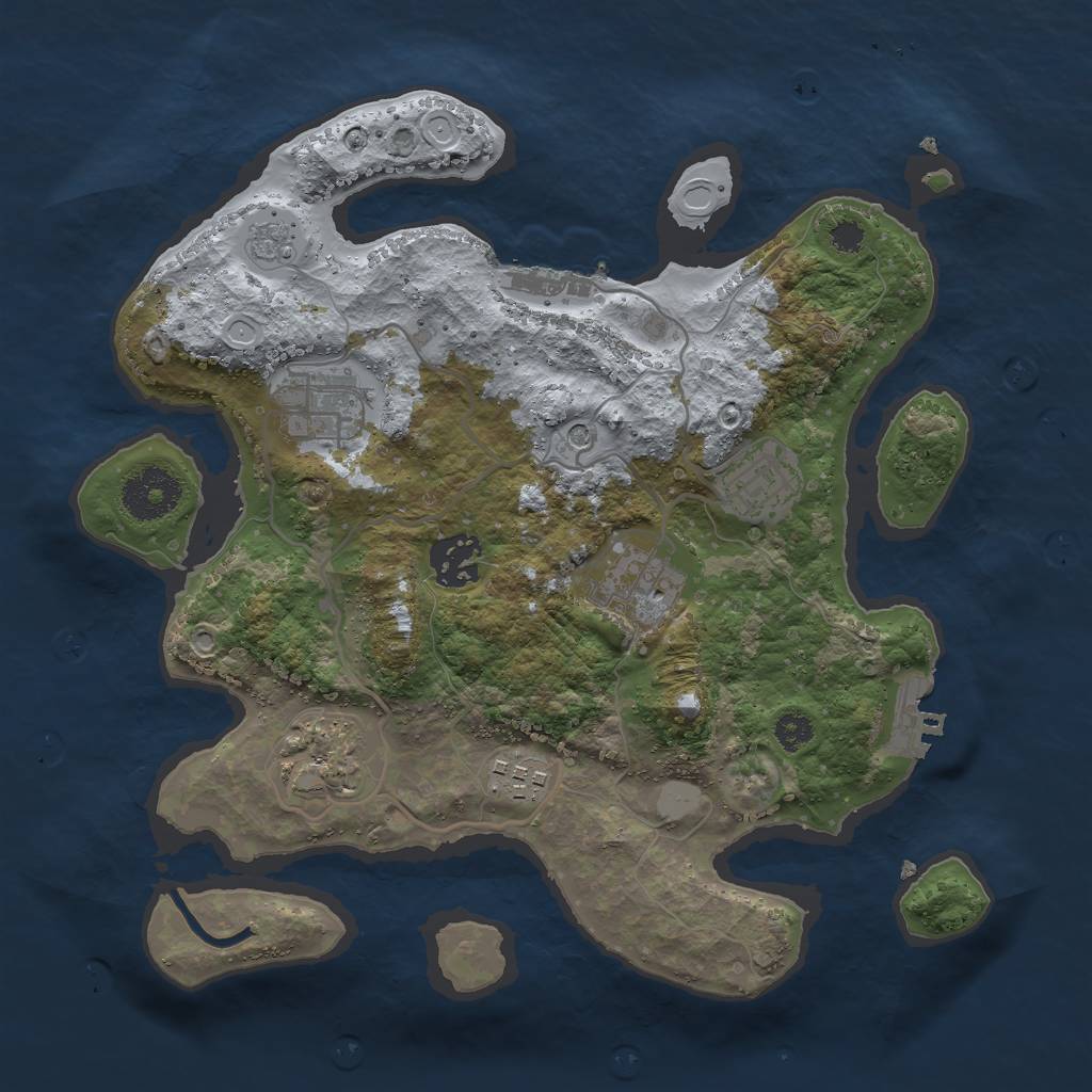 Rust Map: Procedural Map, Size: 3000, Seed: 17453, 15 Monuments
