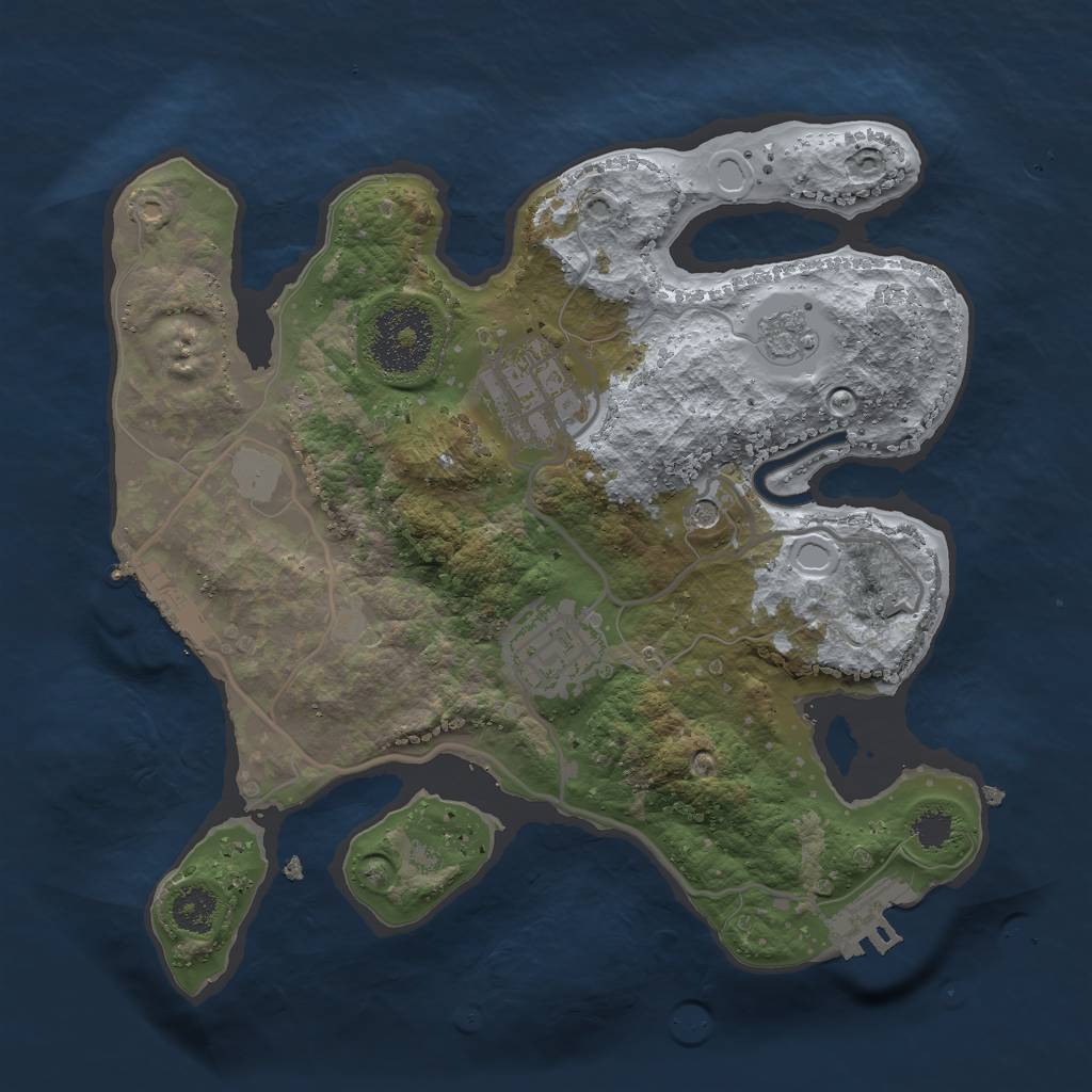 Rust Map: Procedural Map, Size: 2500, Seed: 23424, 11 Monuments