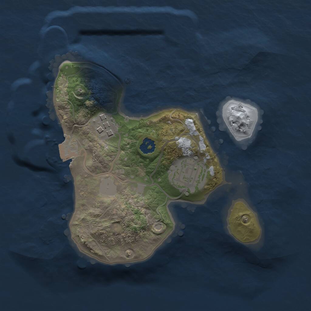 Rust Map: Procedural Map, Size: 2000, Seed: 63447, 3 Monuments