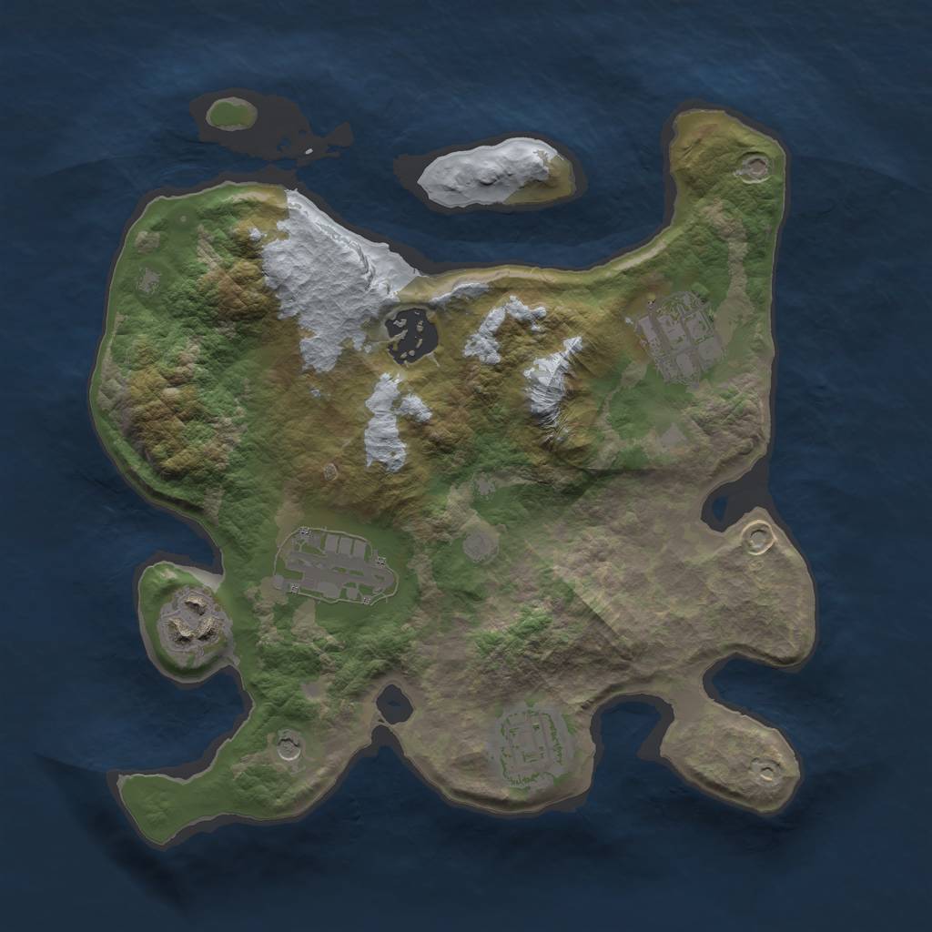 Rust Map: Barren, Size: 2600, Seed: 44545, 8 Monuments