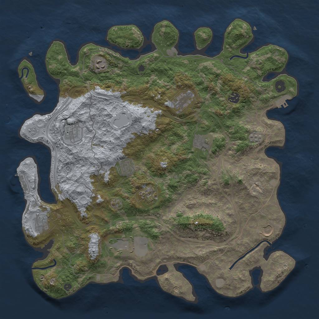 Rust Map: Procedural Map, Size: 4250, Seed: 1553150110, 20 Monuments