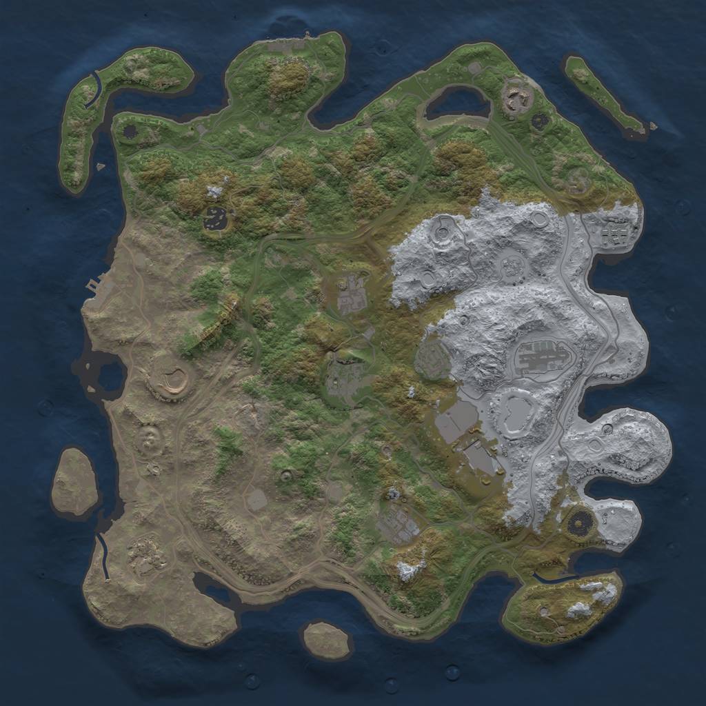 Rust Map: Procedural Map, Size: 4250, Seed: 1270148117, 20 Monuments