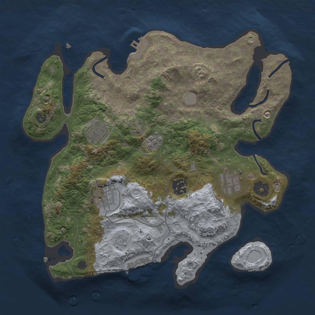 Rust Map: Procedural Map, Size: 3000, Seed: 1987283003, 13 Monuments
