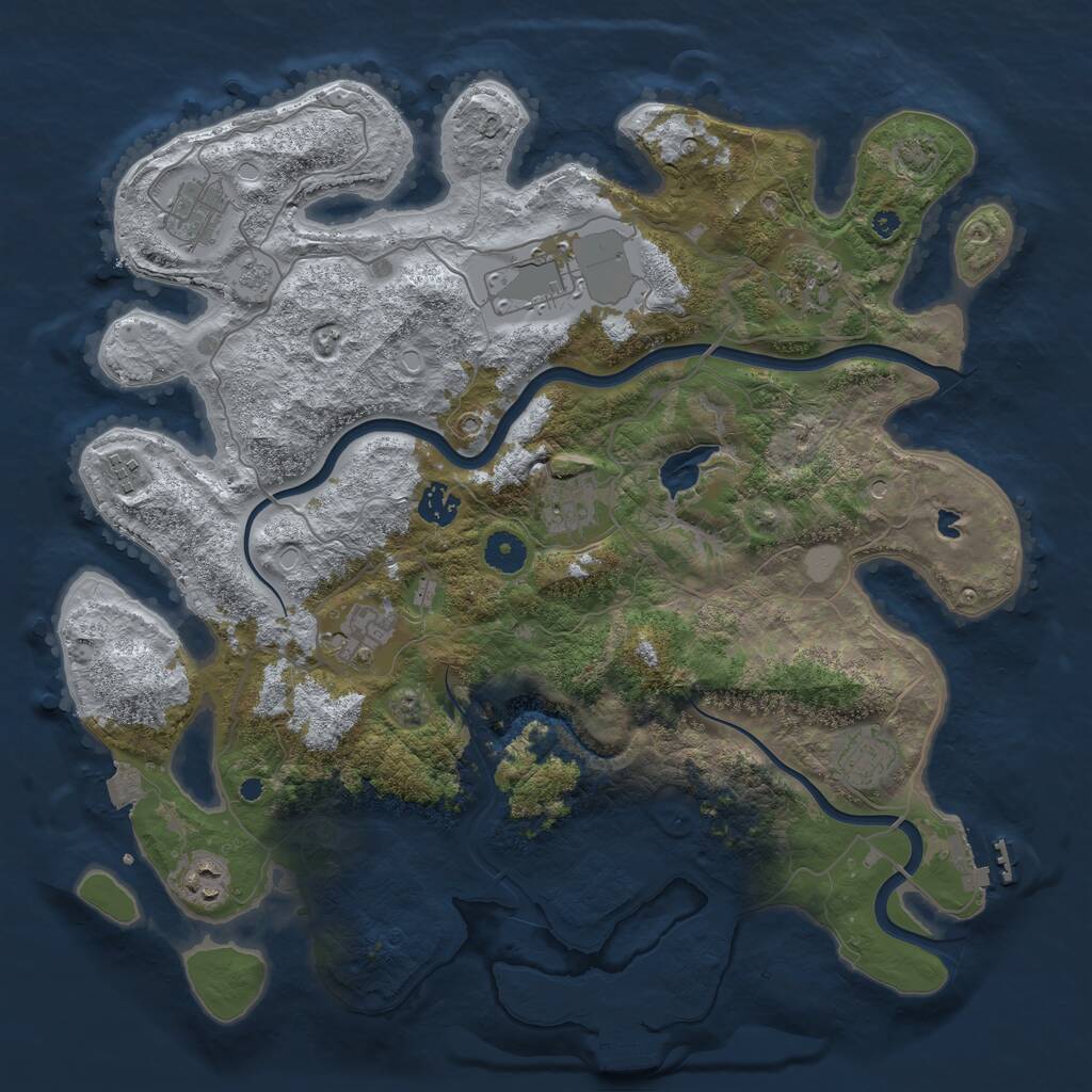 Rust Map: Procedural Map, Size: 4000, Seed: 600501611, 15 Monuments