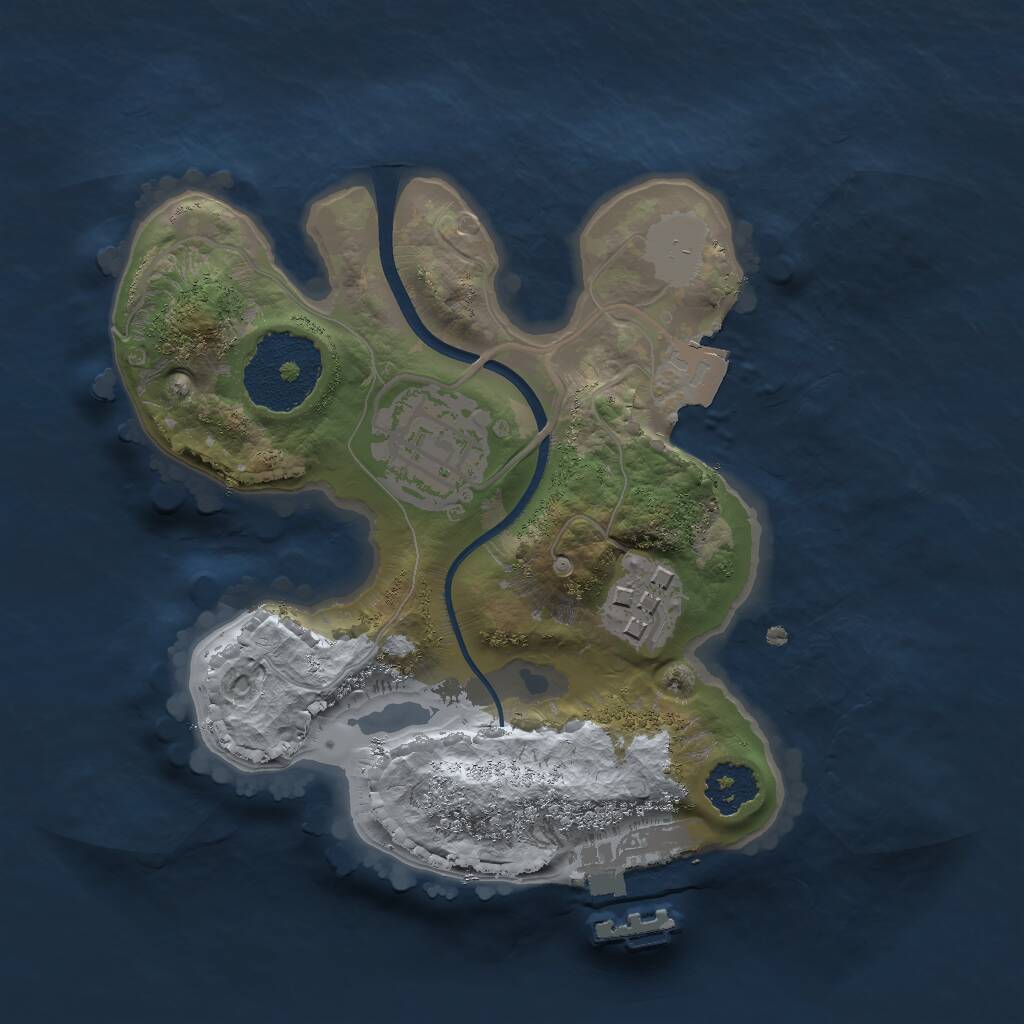 Rust Map: Procedural Map, Size: 2000, Seed: 2008931834, 4 Monuments