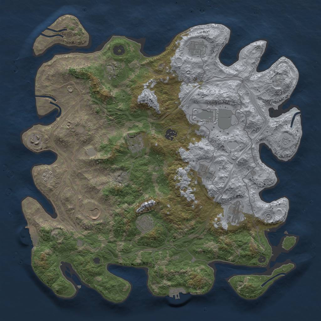 Rust Map: Procedural Map, Size: 4250, Seed: 2015680962, 20 Monuments