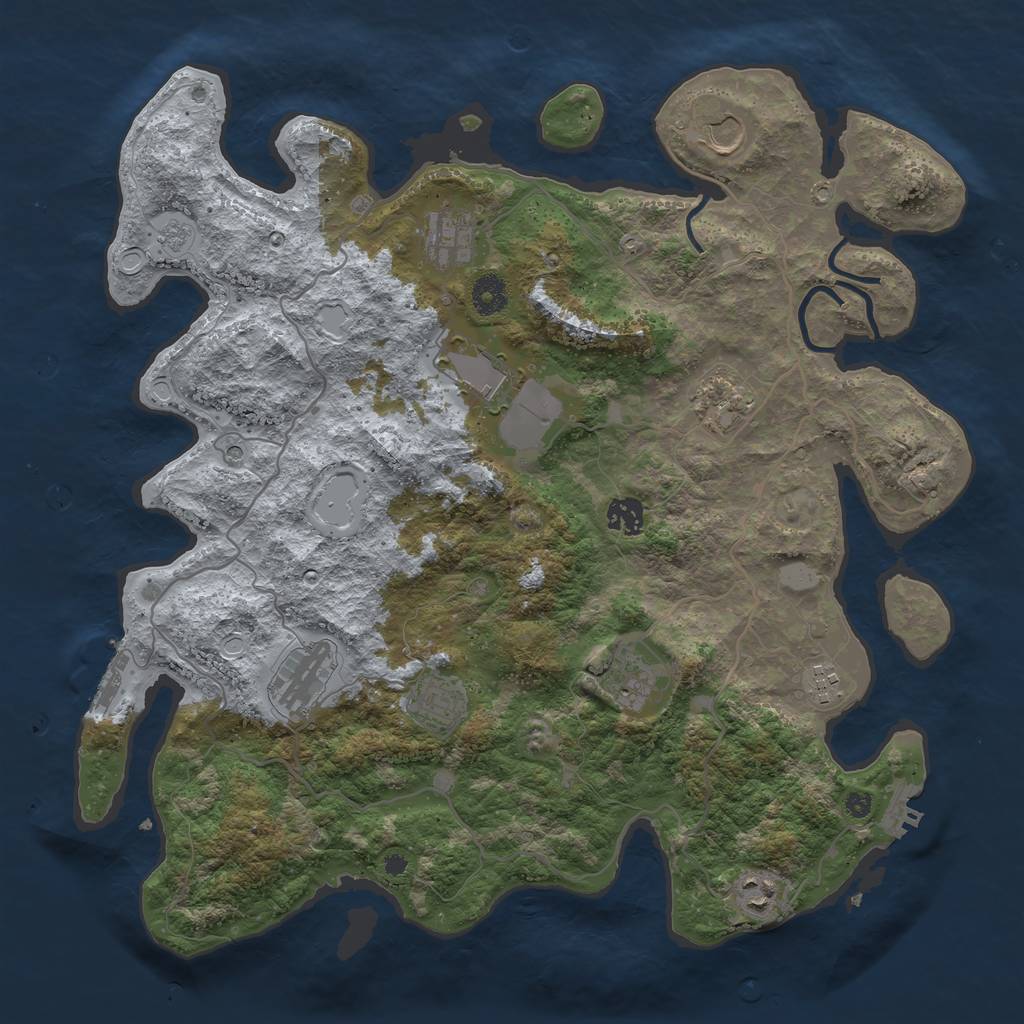 Rust Map: Procedural Map, Size: 4000, Seed: 1669320, 19 Monuments