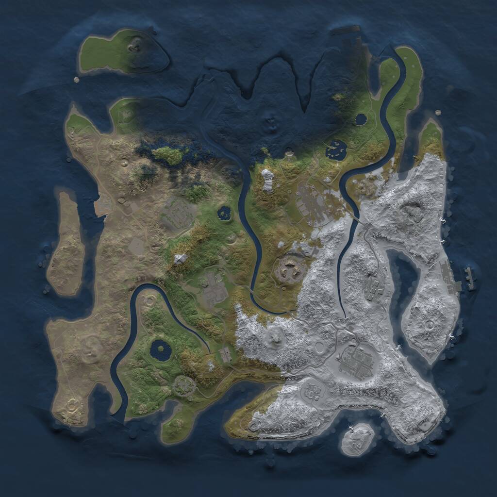 Rust Map: Procedural Map, Size: 3507, Seed: 20000, 13 Monuments