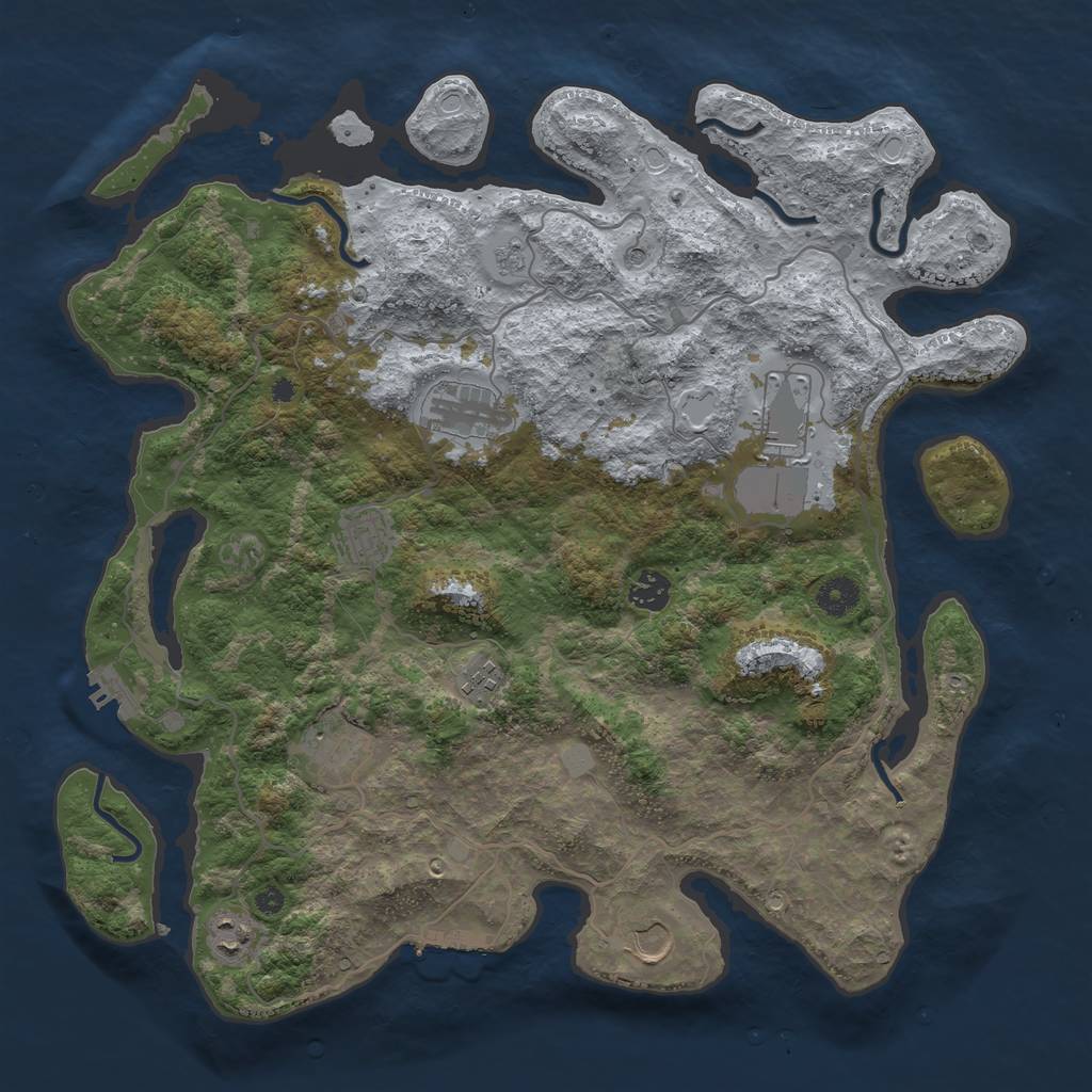 Rust Map: Procedural Map, Size: 4000, Seed: 362154399, 17 Monuments