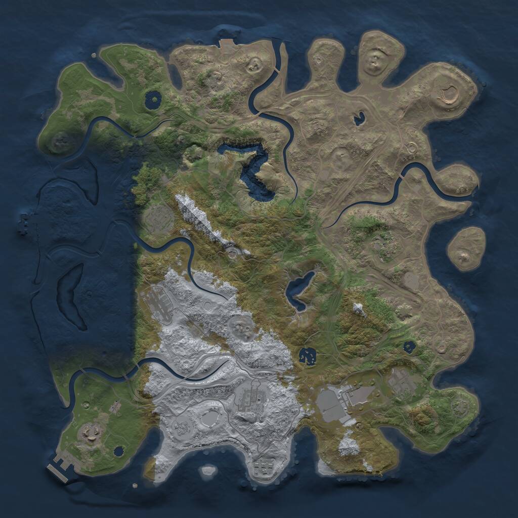 Rust Map: Procedural Map, Size: 4250, Seed: 1397598471, 16 Monuments