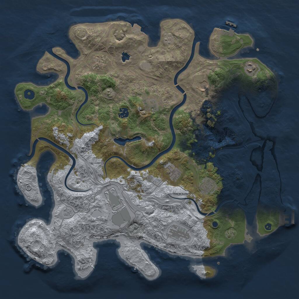 Rust Map: Procedural Map, Size: 4252, Seed: 1039893130, 16 Monuments