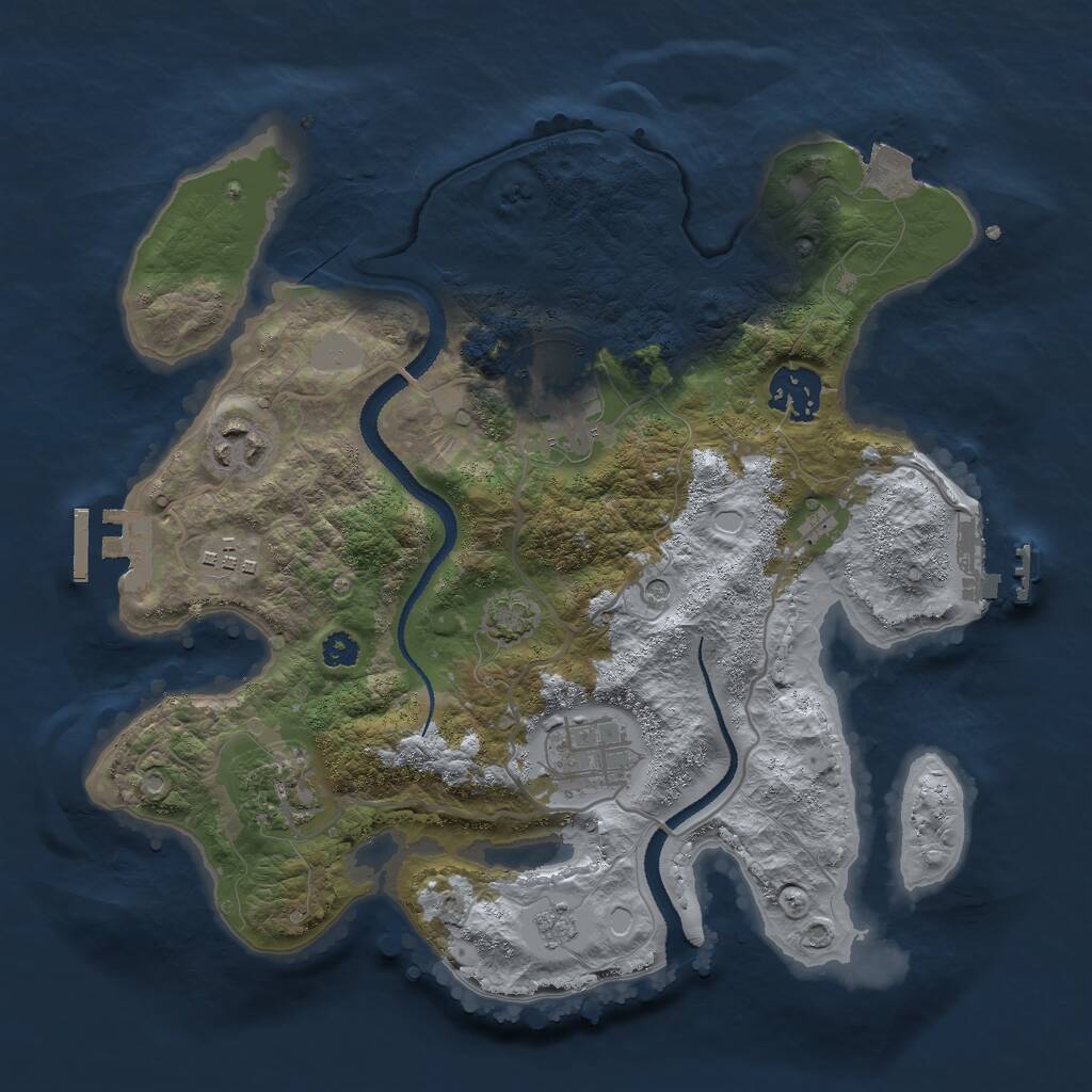 Rust Map: Procedural Map, Size: 3000, Seed: 305971520, 12 Monuments
