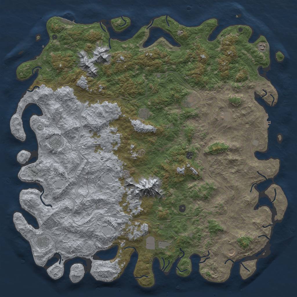 Rust Map: Procedural Map, Size: 6000, Seed: 867566, 20 Monuments