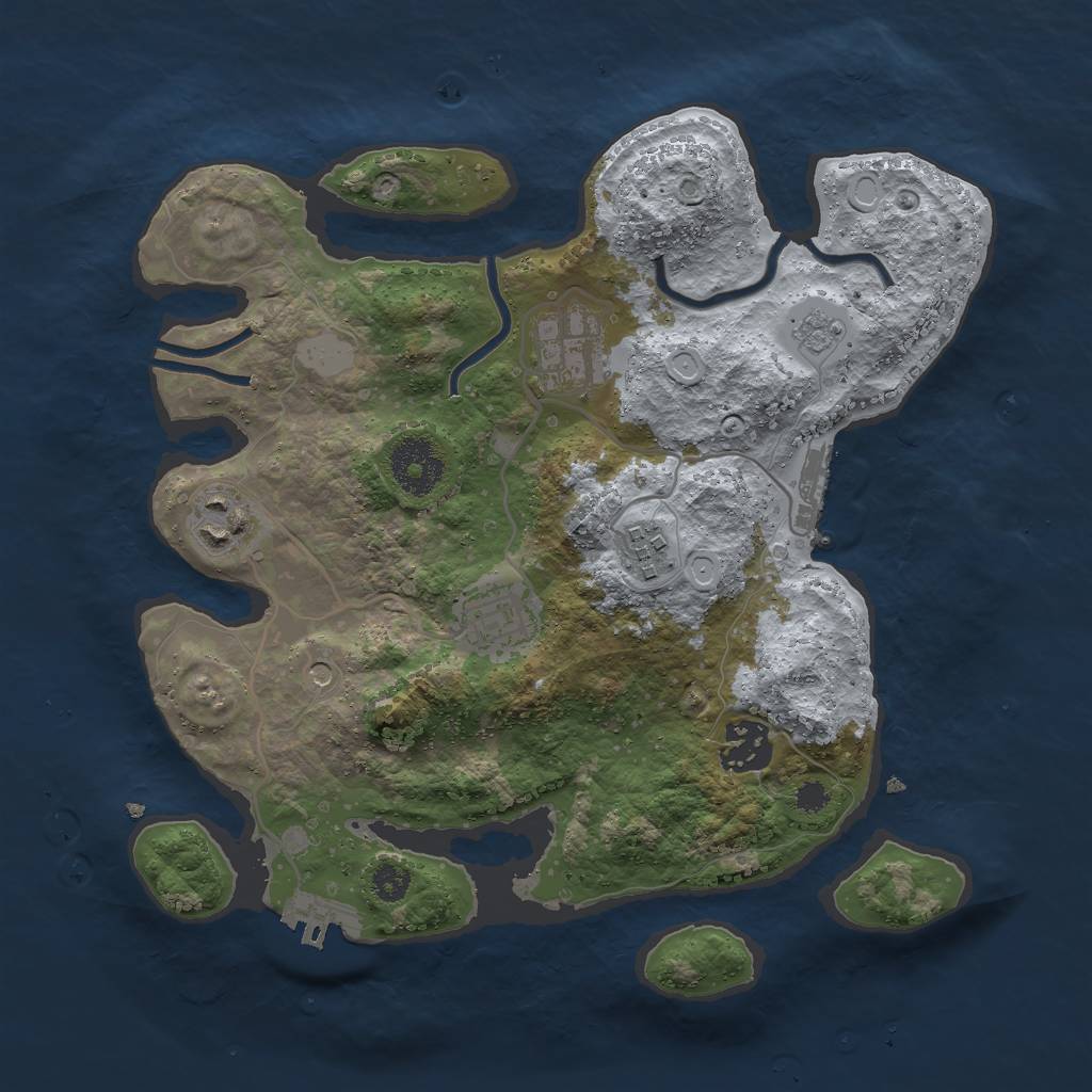 Rust Map: Procedural Map, Size: 3000, Seed: 11737, 14 Monuments