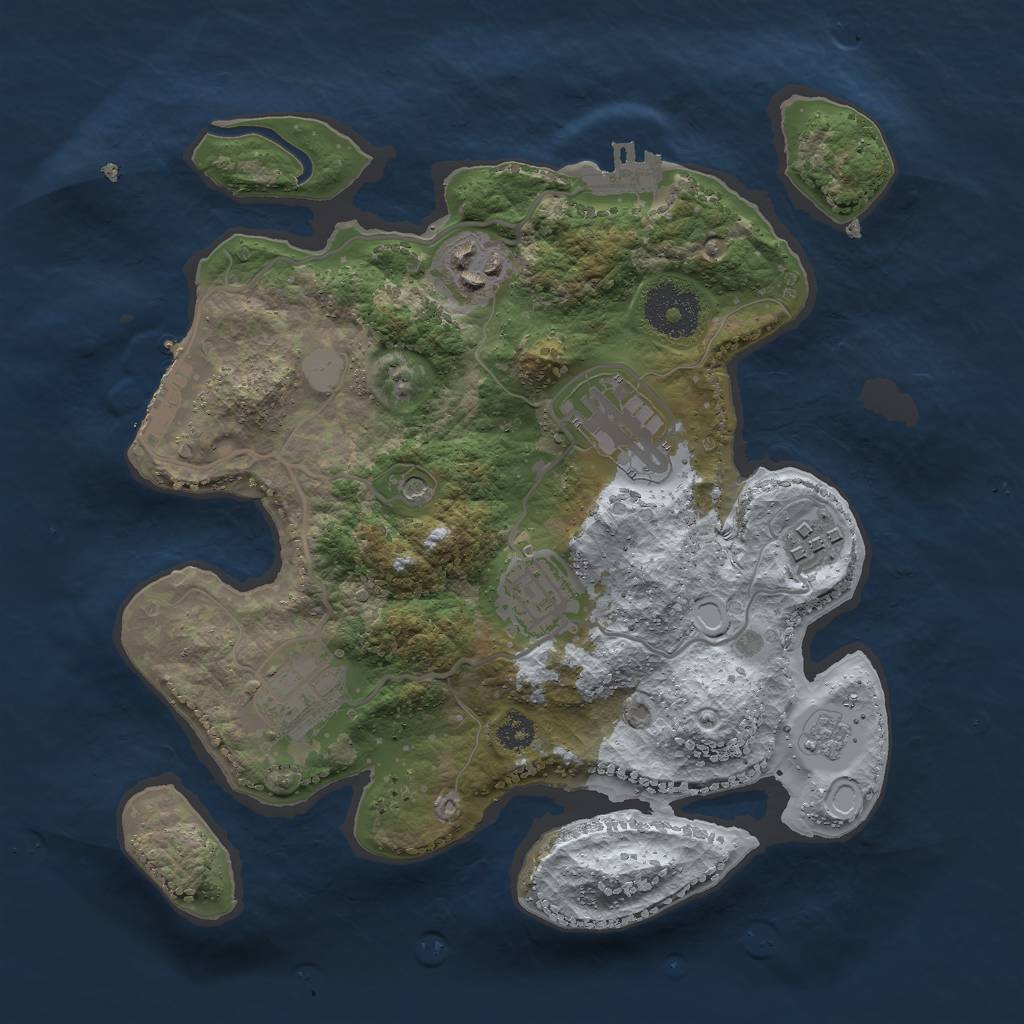 Rust Map: Procedural Map, Size: 2800, Seed: 784297458, 14 Monuments