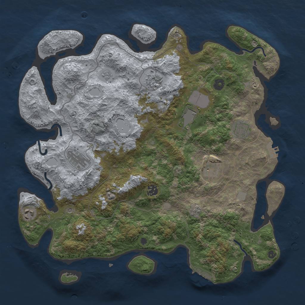 Rust Map: Procedural Map, Size: 4000, Seed: 139958, 17 Monuments