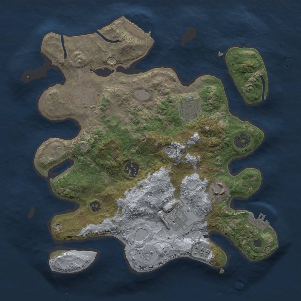 Rust Map: Procedural Map, Size: 3000, Seed: 79284, 15 Monuments