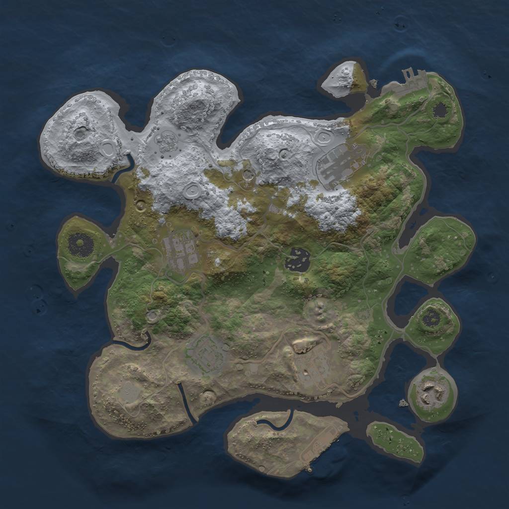 Rust Map: Procedural Map, Size: 3000, Seed: 98292, 13 Monuments