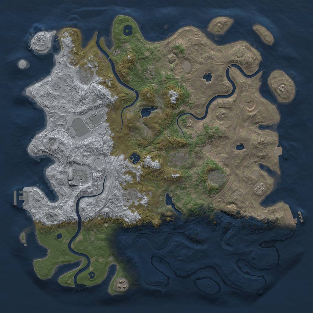 Rust Map: Procedural Map, Size: 4500, Seed: 1234098, 17 Monuments