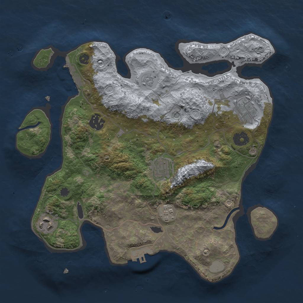 Rust Map: Procedural Map, Size: 3000, Seed: 983603107, 14 Monuments