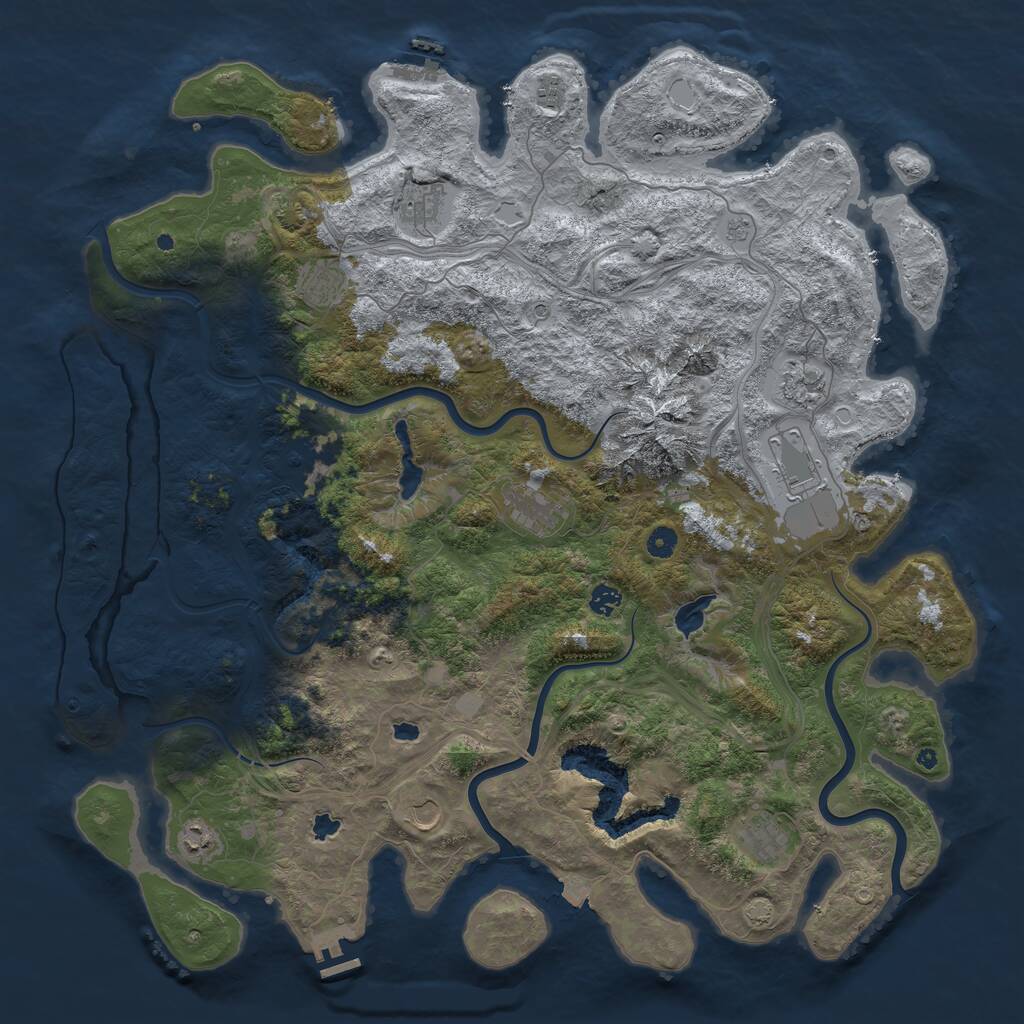 Rust Map: Procedural Map, Size: 5000, Seed: 9090461, 17 Monuments