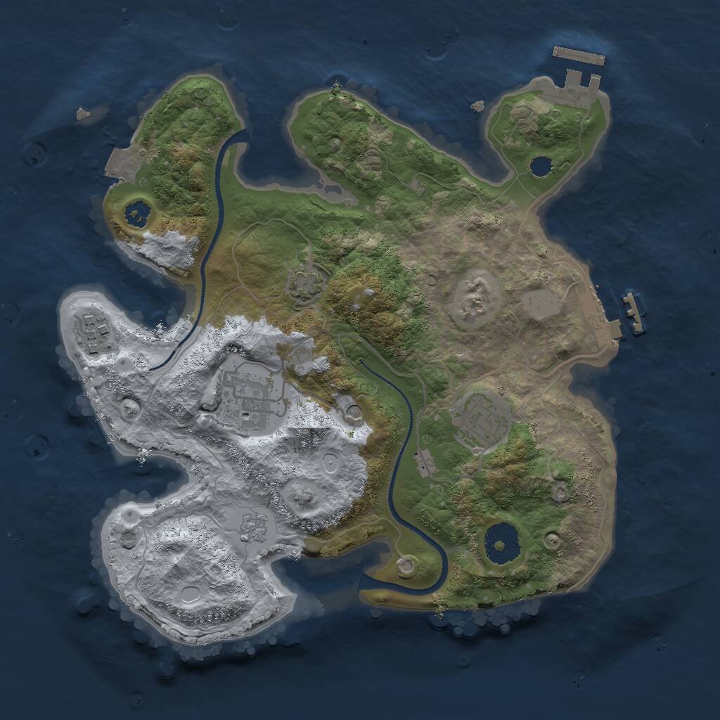 Rust Map: Procedural Map, Size: 2800, Seed: 1715681242, 9 Monuments