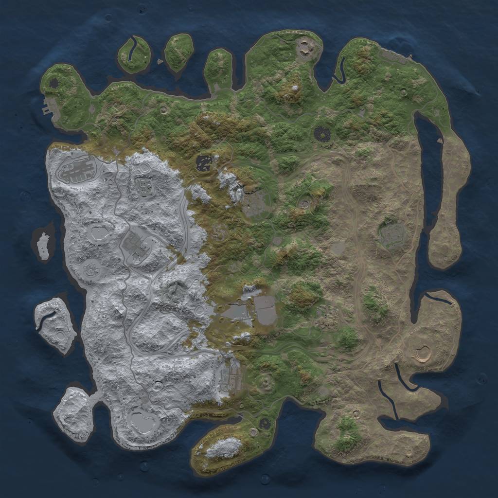 Rust Map: Procedural Map, Size: 4400, Seed: 1111110, 18 Monuments