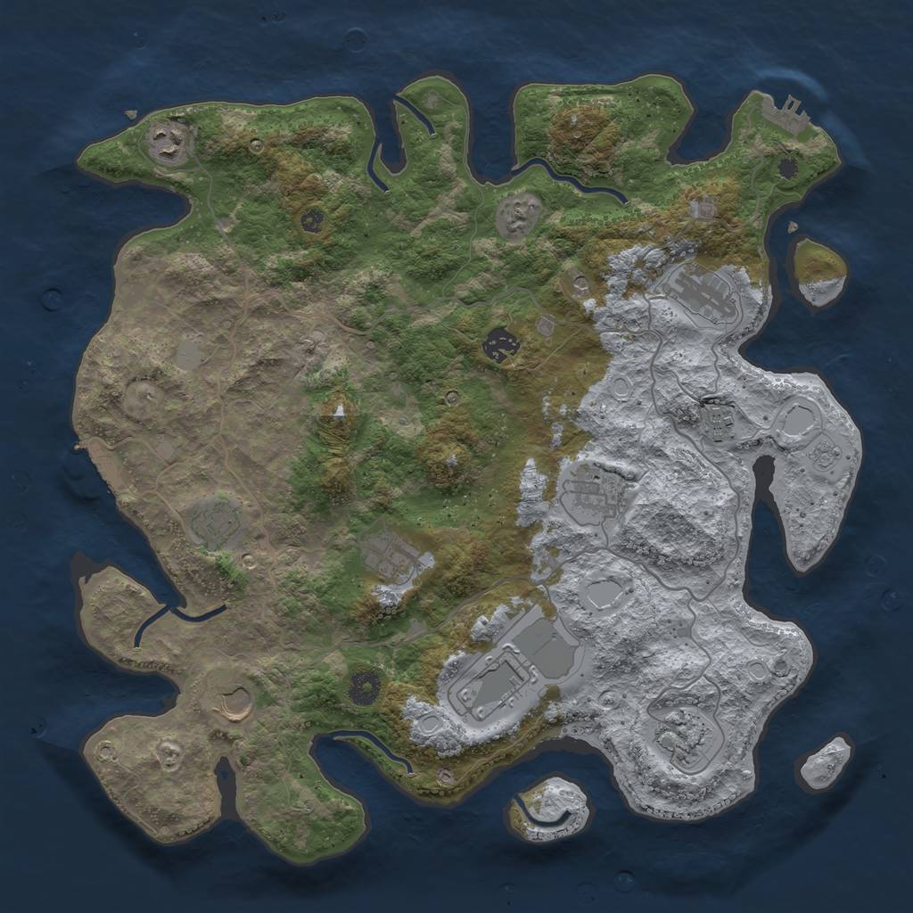 Rust Map: Procedural Map, Size: 4000, Seed: 99287, 17 Monuments