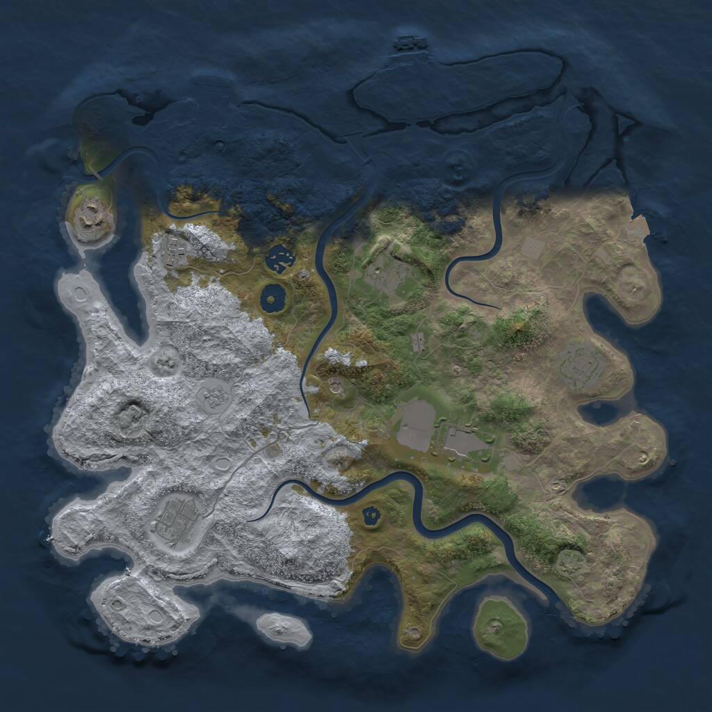 Rust Map: Procedural Map, Size: 3850, Seed: 754326285, 13 Monuments