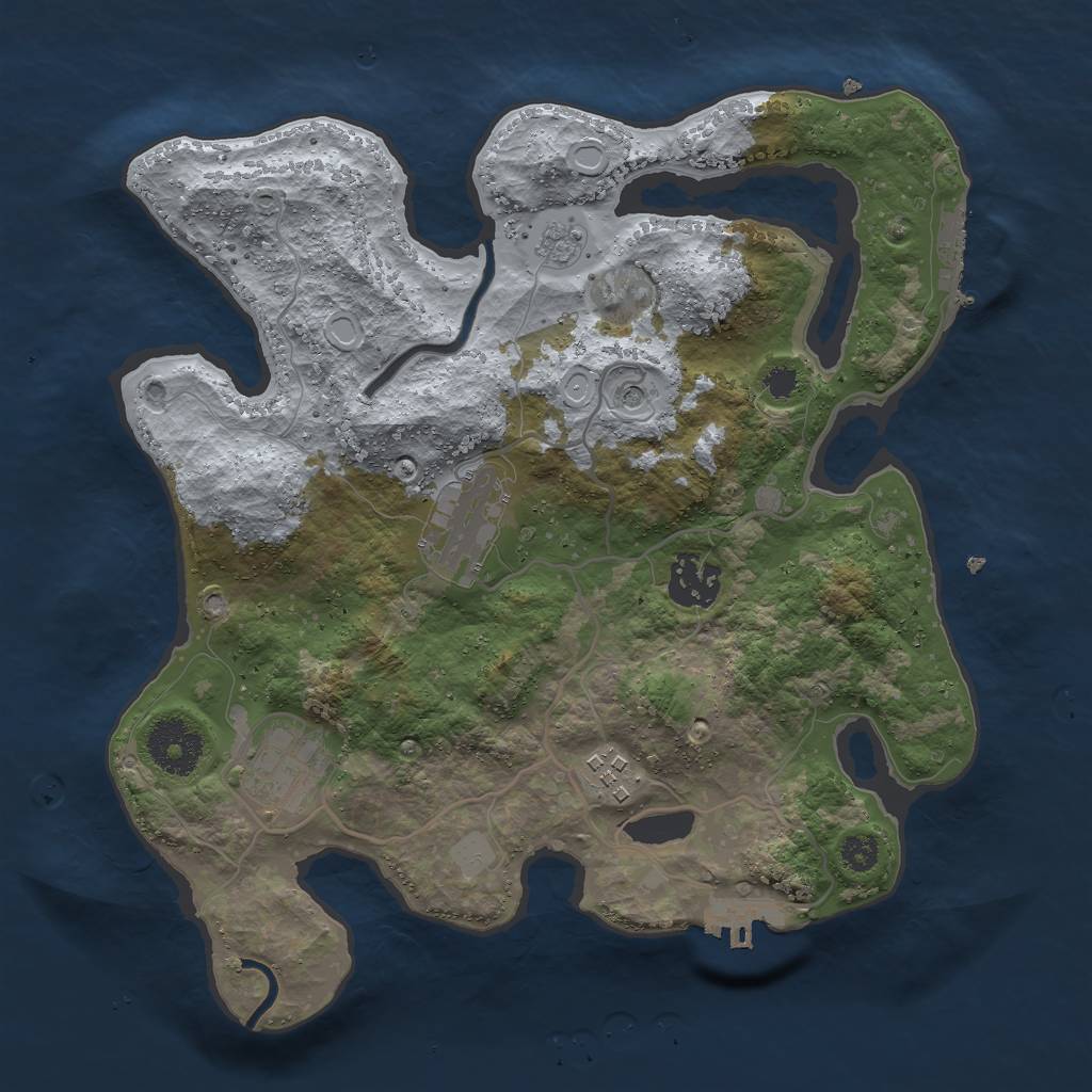 Rust Map: Procedural Map, Size: 3000, Seed: 264204885, 13 Monuments