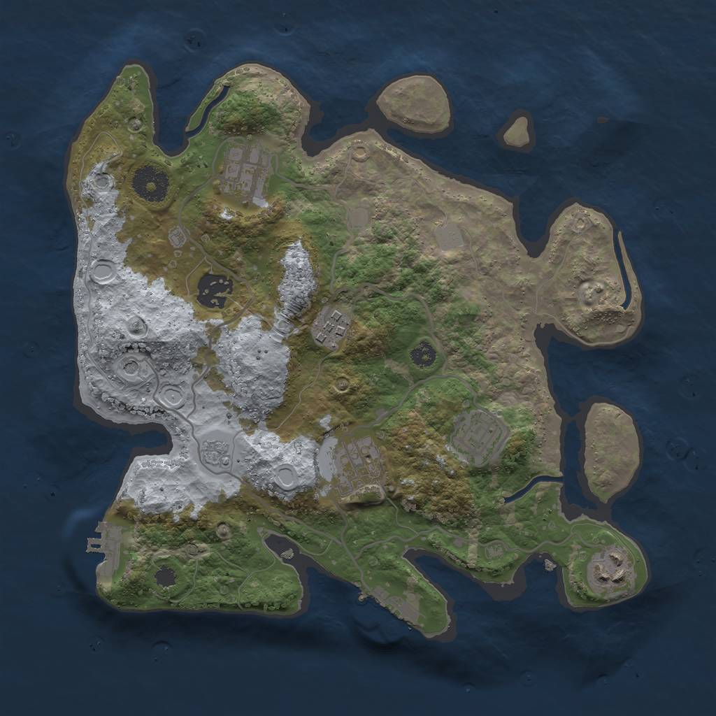Rust Map: Procedural Map, Size: 3000, Seed: 6911, 15 Monuments