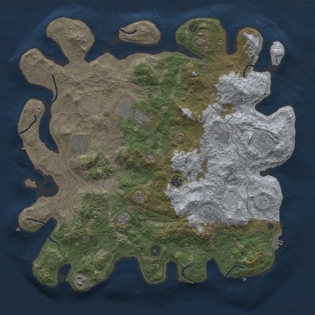Rust Map: Procedural Map, Size: 4250, Seed: 123123, 19 Monuments