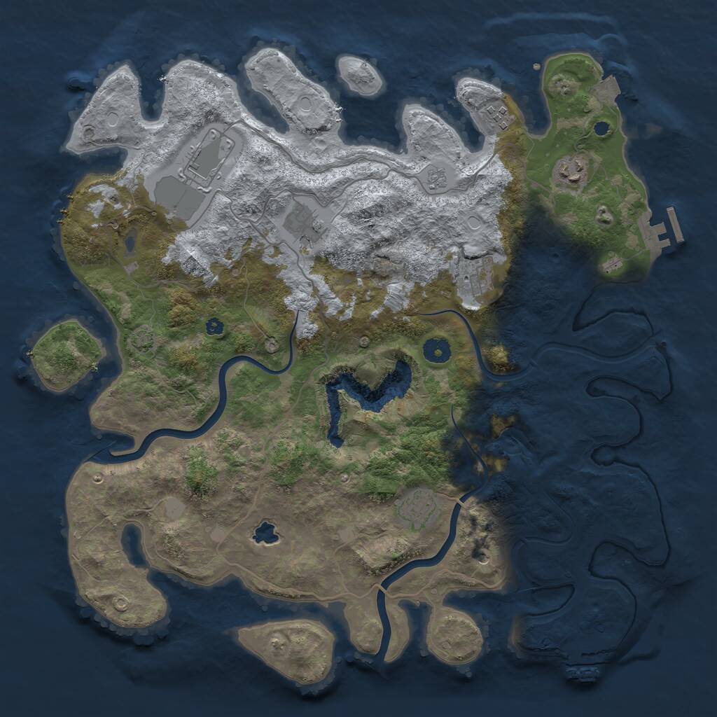 Rust Map: Procedural Map, Size: 4000, Seed: 1572233501, 12 Monuments