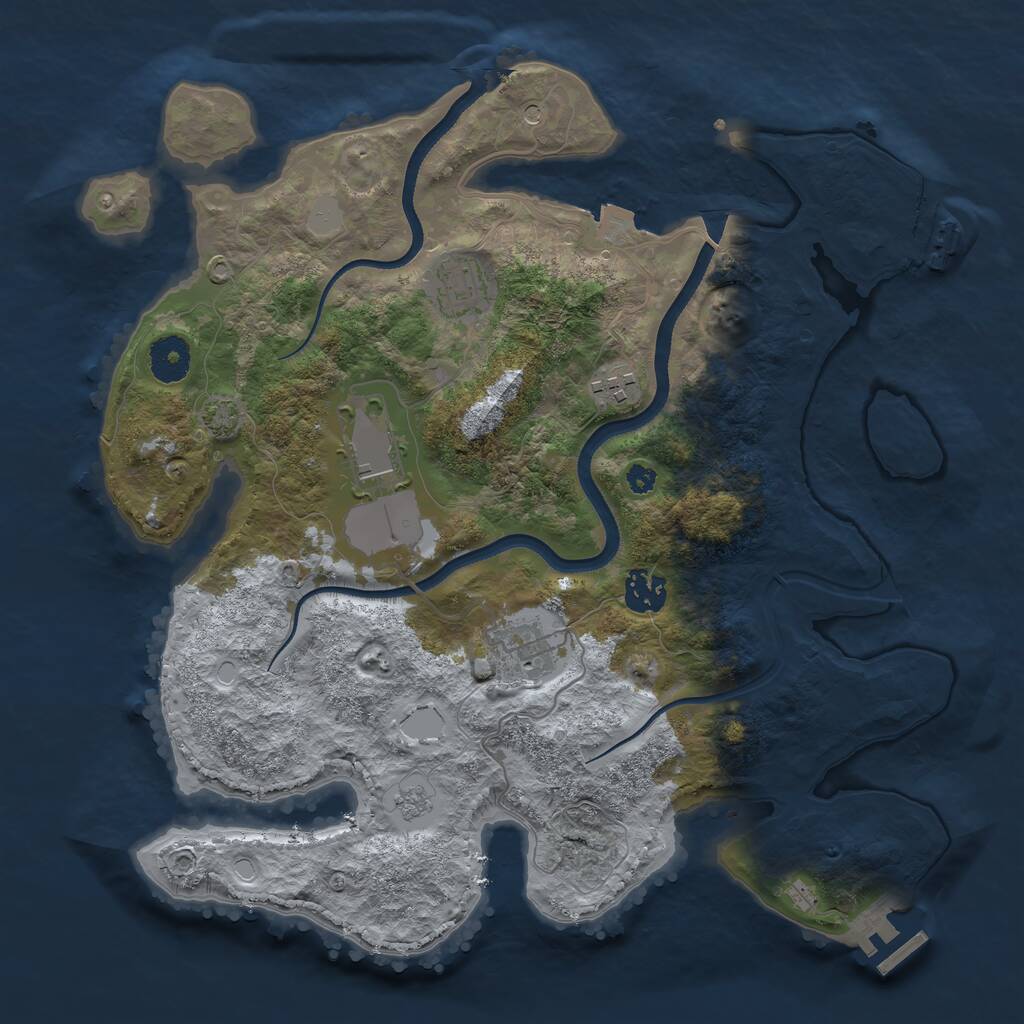 Rust Map: Procedural Map, Size: 3500, Seed: 470639218, 11 Monuments