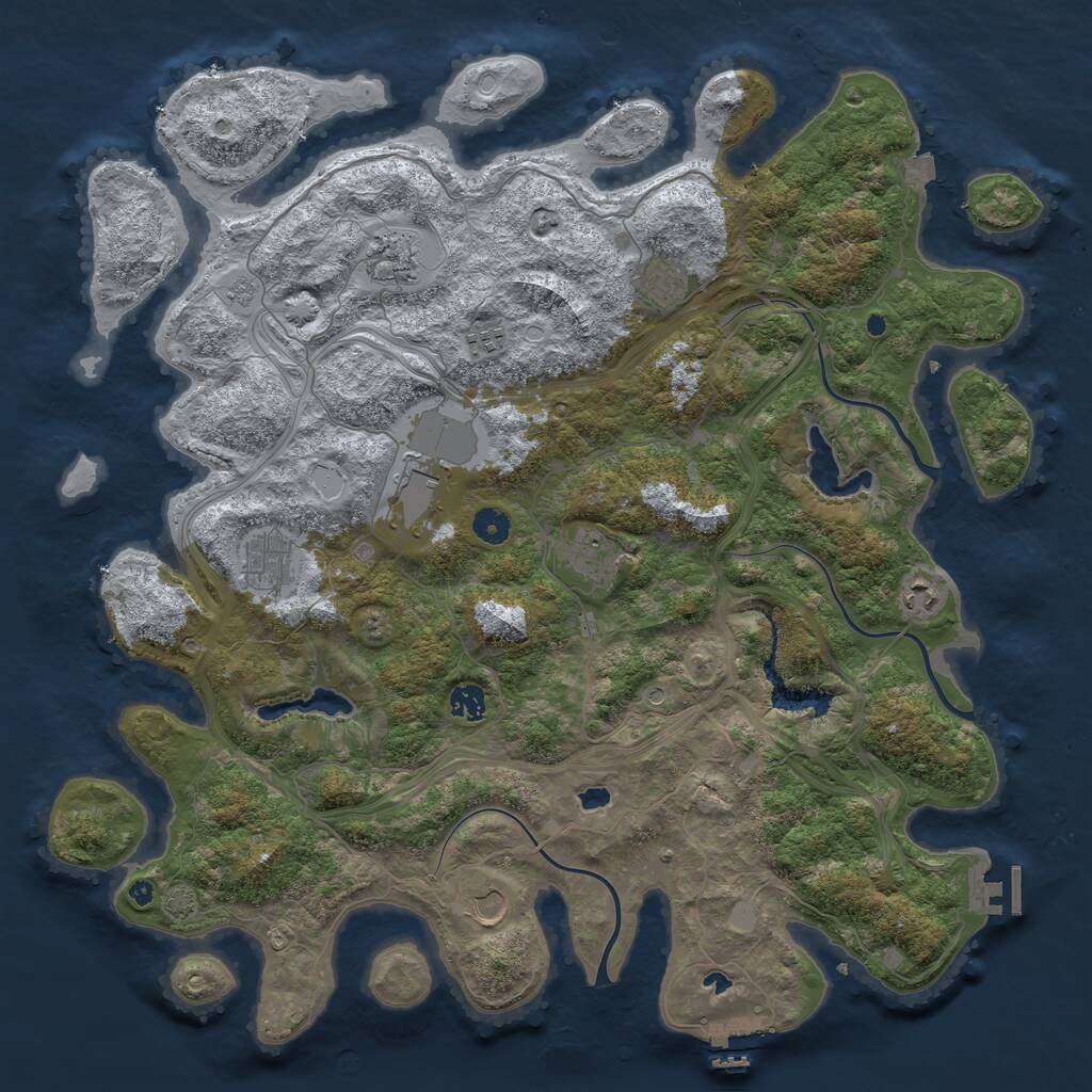 Rust Map: Procedural Map, Size: 4500, Seed: 378829332, 15 Monuments