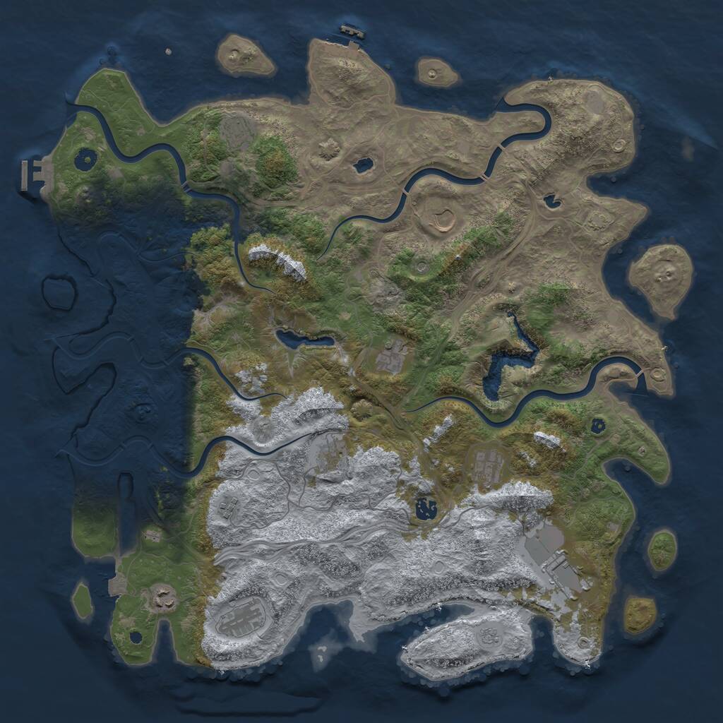 Rust Map: Procedural Map, Size: 4800, Seed: 408437807, 16 Monuments