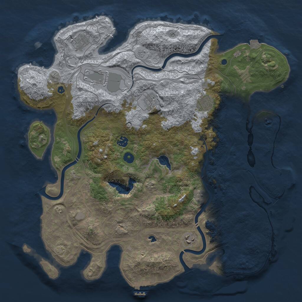 Rust Map: Procedural Map, Size: 4250, Seed: 10518, 13 Monuments