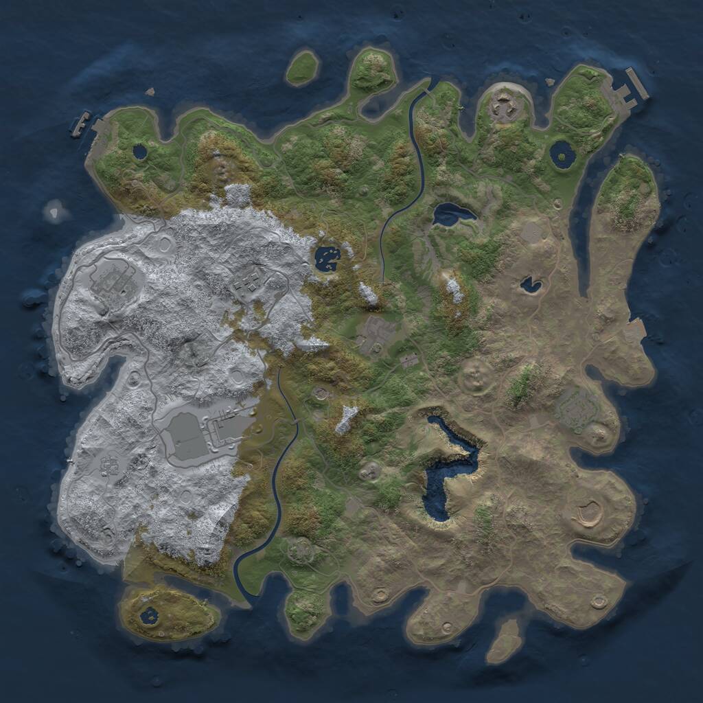 Rust Map: Procedural Map, Size: 4000, Seed: 81179, 14 Monuments