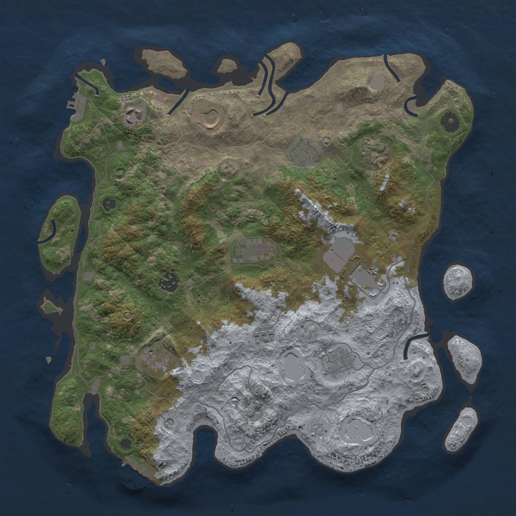 Rust Map: Procedural Map, Size: 4000, Seed: 1711795, 19 Monuments