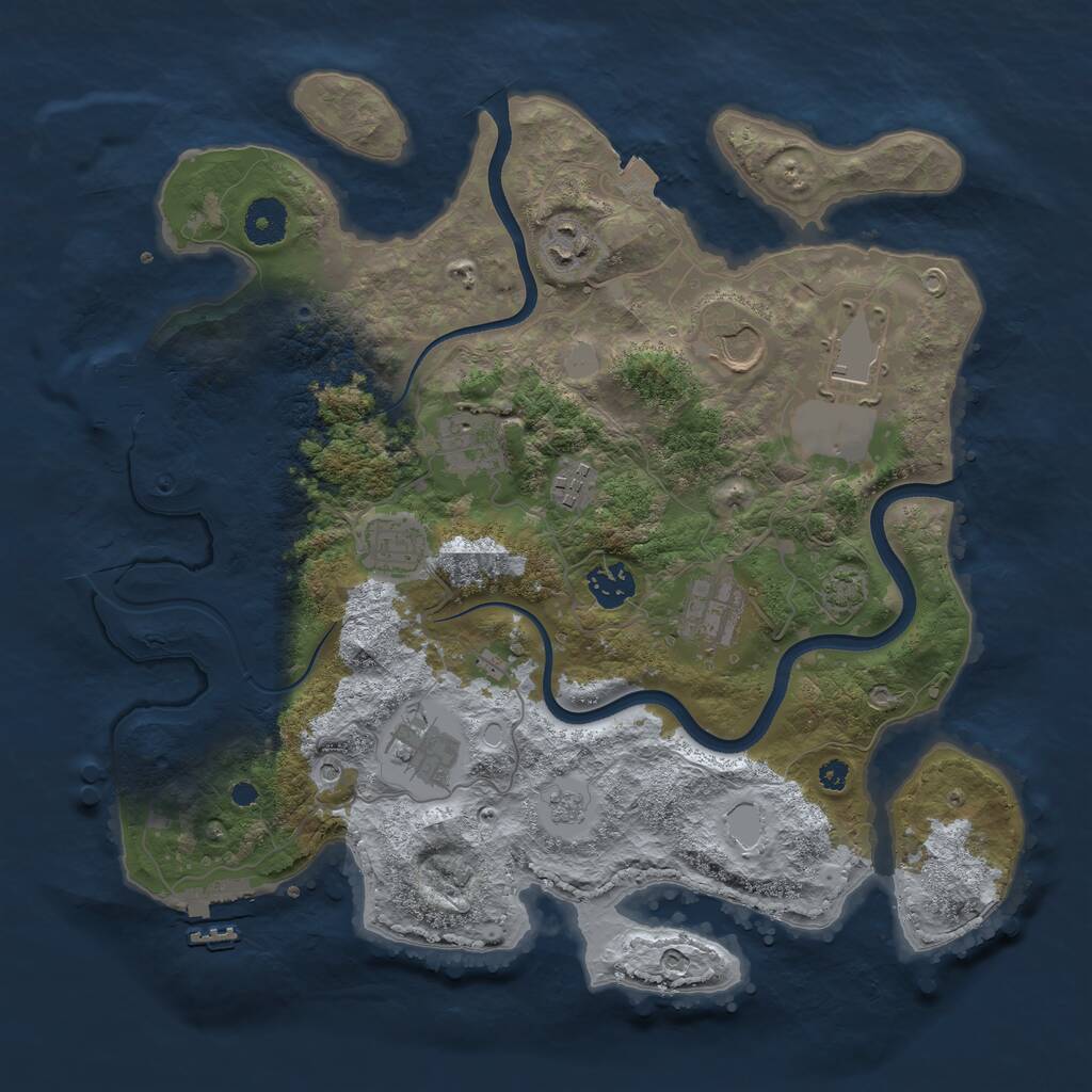 Rust Map: Procedural Map, Size: 3600, Seed: 159052, 15 Monuments