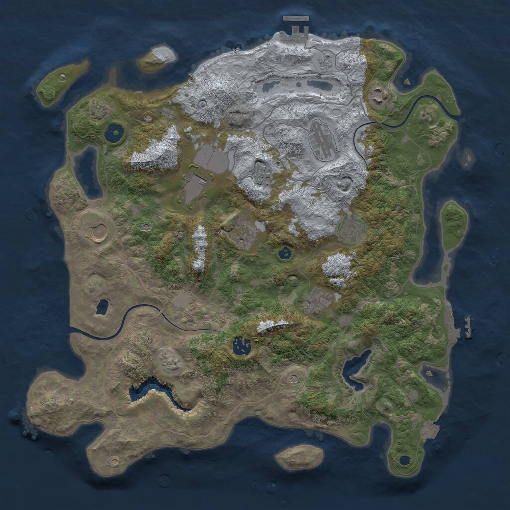 Rust Map: Procedural Map, Size: 4000, Seed: 164234, 15 Monuments