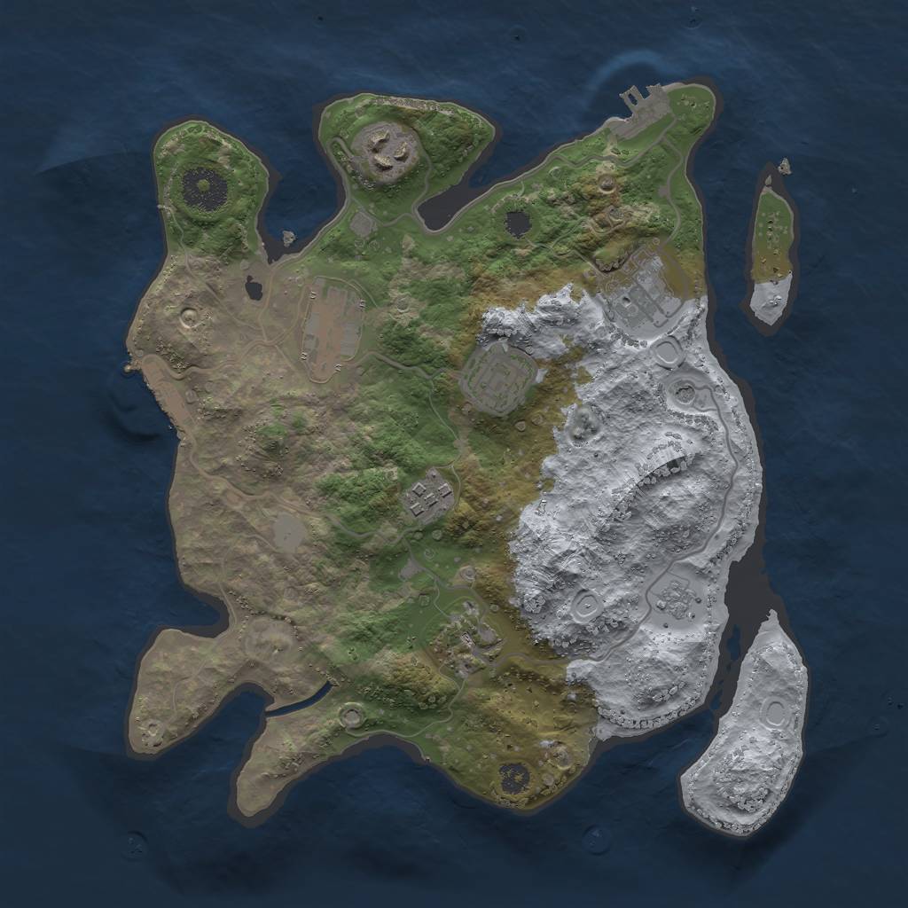 Rust Map: Procedural Map, Size: 3000, Seed: 515634168, 13 Monuments