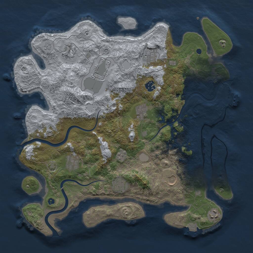 Rust Map: Procedural Map, Size: 3800, Seed: 93190838, 15 Monuments