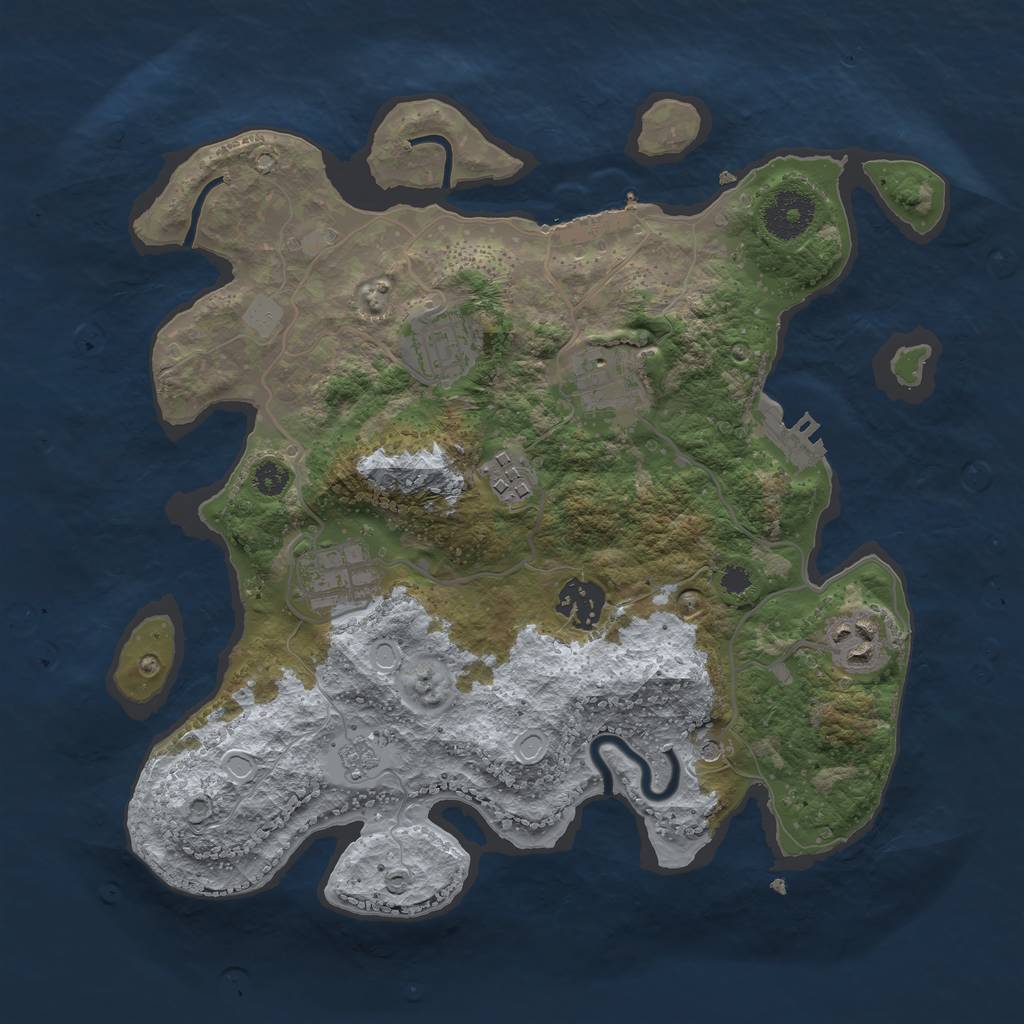 Rust Map: Procedural Map, Size: 3150, Seed: 715828328, 15 Monuments