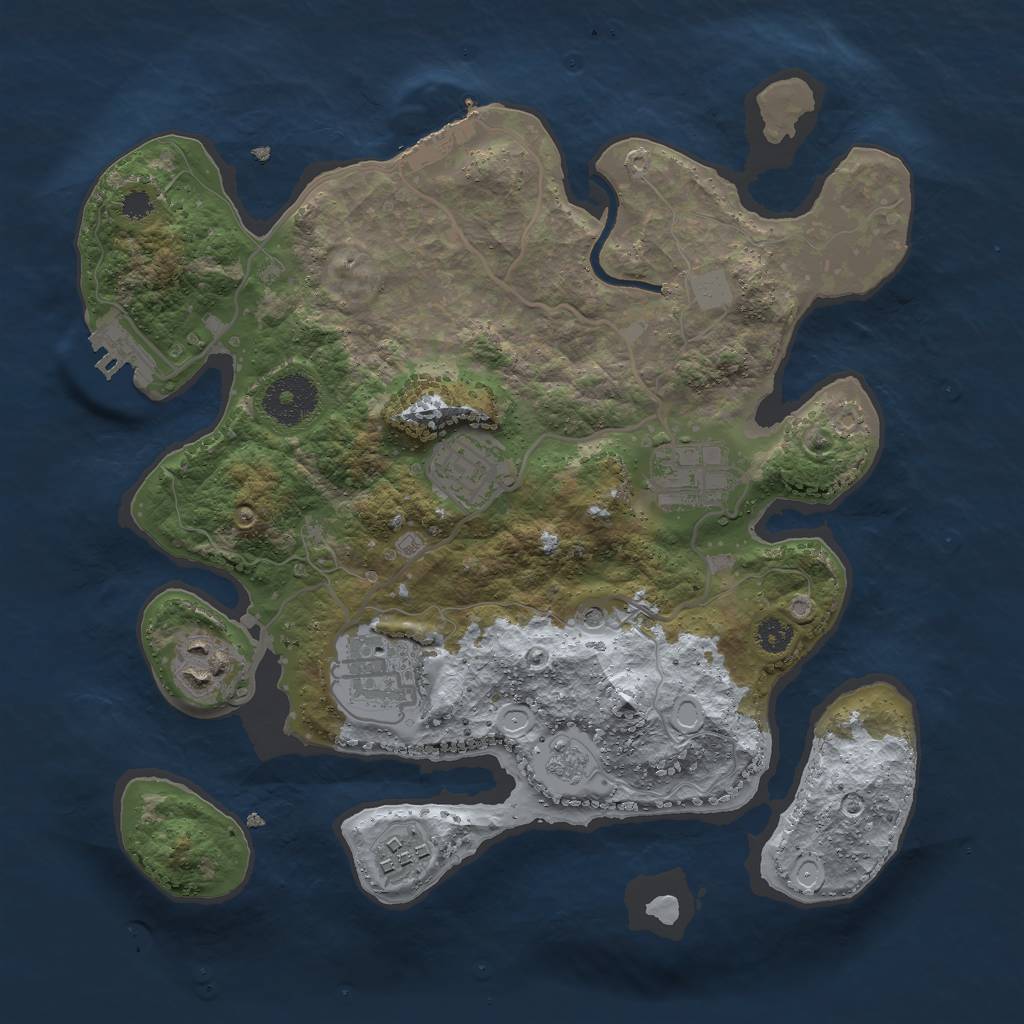 Rust Map: Procedural Map, Size: 3000, Seed: 1433741368, 14 Monuments