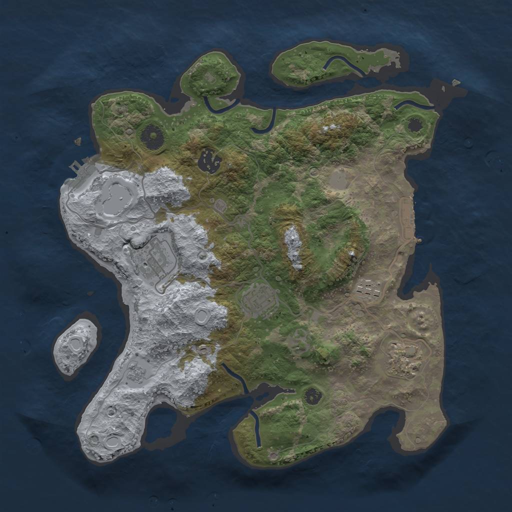 Rust Map: Procedural Map, Size: 3250, Seed: 1651913650, 11 Monuments