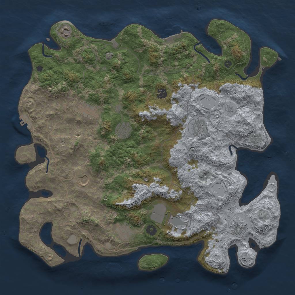 Rust Map: Procedural Map, Size: 4150, Seed: 32020132, 19 Monuments
