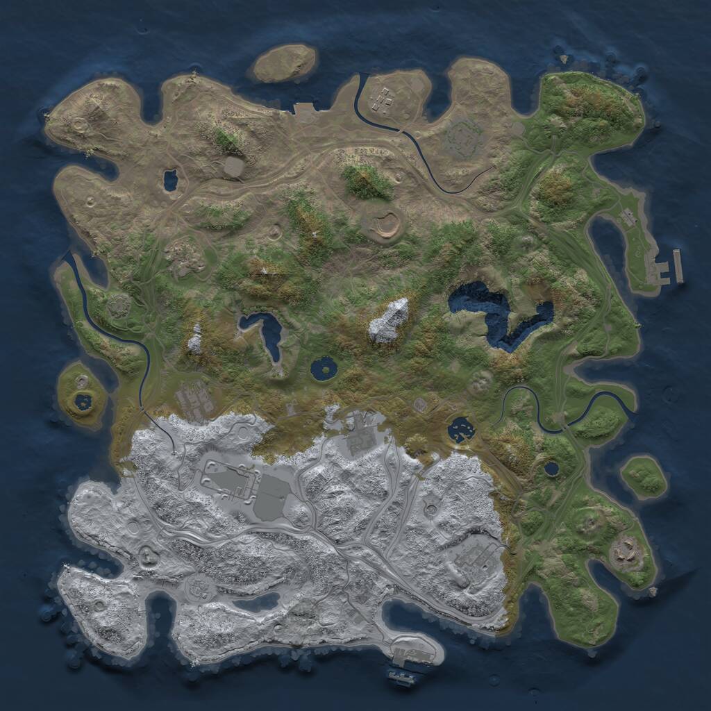 Rust Map: Procedural Map, Size: 4250, Seed: 12088, 16 Monuments